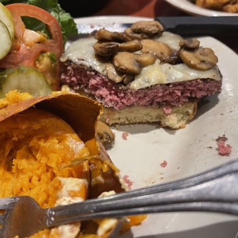 All American Steakhouse - Medium rare burger - American Near Me - Manassas, Virginia