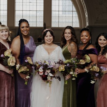 Summer Bridal Beauty - Me and my friends of honor. Summer and her assistant did my makeup, the lady in green and the lady on far right. - Makeup Artists Near Me