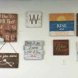 Tess's Table Arts & Crafts Workshop - Wall of Painted Boardd, so much fun!