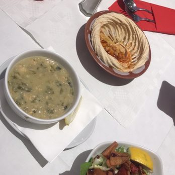 Saffron - Hummus , fatosh and chicken mushroom soup - Persian/Iranian Near Me - London, XGL