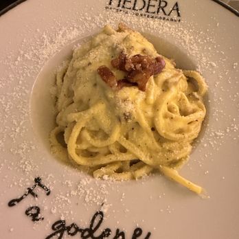 Hedera - Carbonara, very traditional and was excellent but sauce was a little pasty. 8 - Ice Cream & Frozen Yogurt Near Me - Rome, RM Hedera - Carbonara, very traditional and was excellent but sauce was a little pasty. 8 - Ice Cream & Frozen Yogurt Near Me - Rome, RM