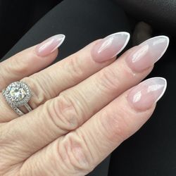 Diamond Nail & spa - Modern white tip on blush, pink nails