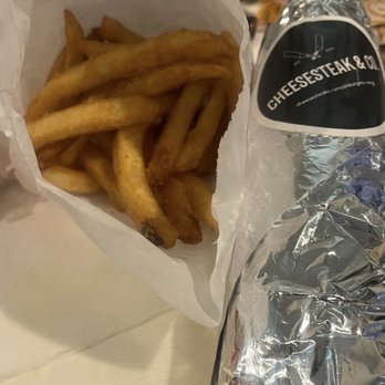 Cheesesteak & Co - Cheese steak sub for me too with my fries. Yes I brought two subs - Fast Food Near Me - Elkridge, Maryland
