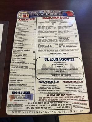Menu photo 2 Yesterday's Saint Louis, MO Menu photo 2 Yesterday's Saint Louis, MO
