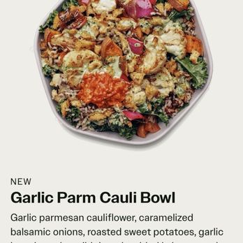 sweetgreen - Healthy Salads, Wraps, and Bowls - Garlic Parm cauliflower bowl - Salad Near Me - Chicago, Illinois sweetgreen - Healthy Salads, Wraps, and Bowls - Garlic Parm cauliflower bowl - Salad Near Me - Chicago, Illinois