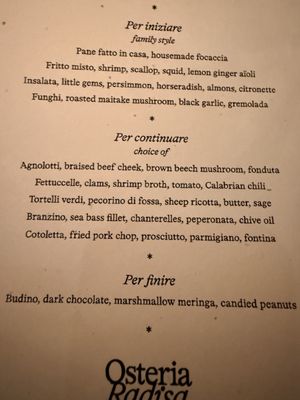 Menu photo 1 Osteria Radisa Brooklyn, NY Menu photo 1 Osteria Radisa Brooklyn, NY