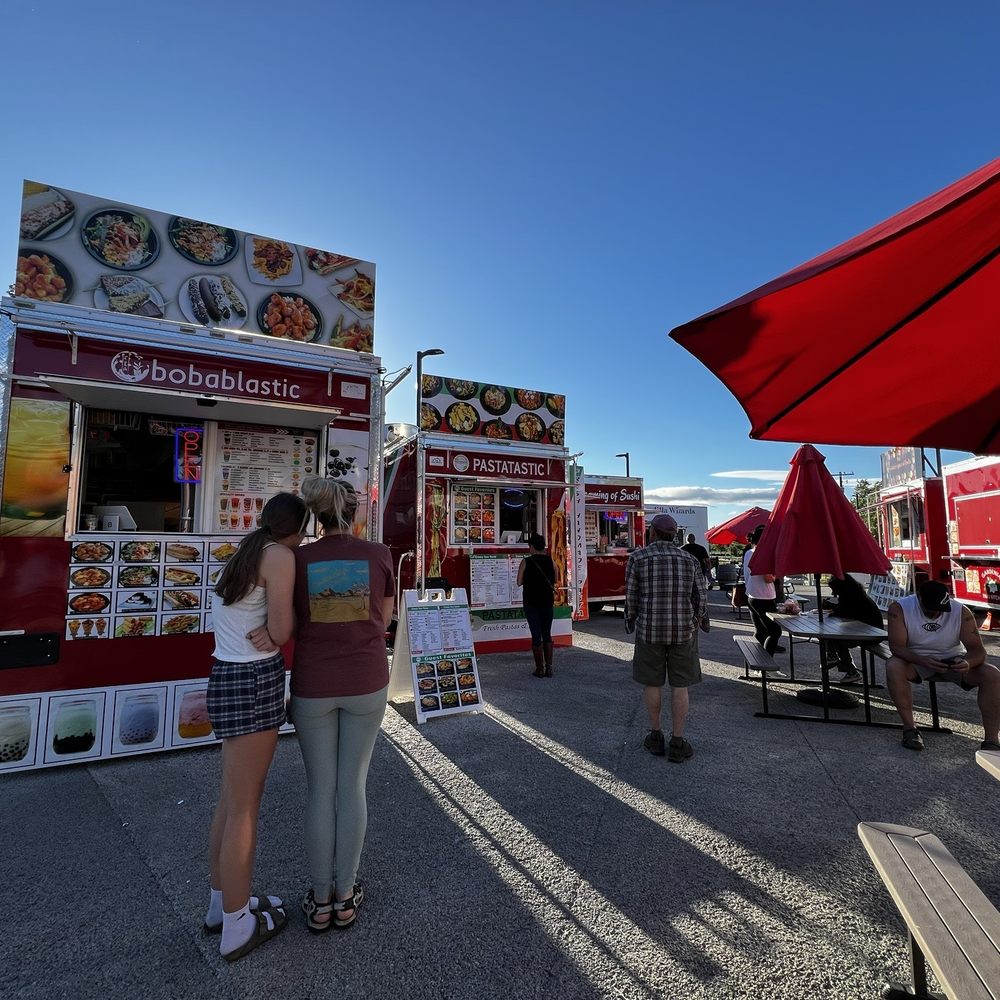 Some of the food carts. Some of the food carts.