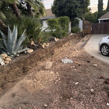 Jonescape - Demo and dirt removal for rock wall - Landscaping Near Me - Upland, California