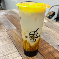 Black Sugar Messy Drink (Latte) w/ Egg Pudding