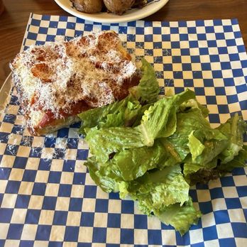 Wallflour Pizza - Lunch Special - Cheese Square Slice with Pepperoni added and side salad - Pizza Near Me - Los Angeles, California Wallflour Pizza - Lunch Special - Cheese Square Slice with Pepperoni added and side salad - Pizza Near Me - Los Angeles, California