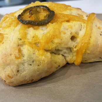 Bonus Bakery - Jalapeno cheese scone (vegan, like everything here is) - Bakeries Near Me - Vancouver, British Columbia