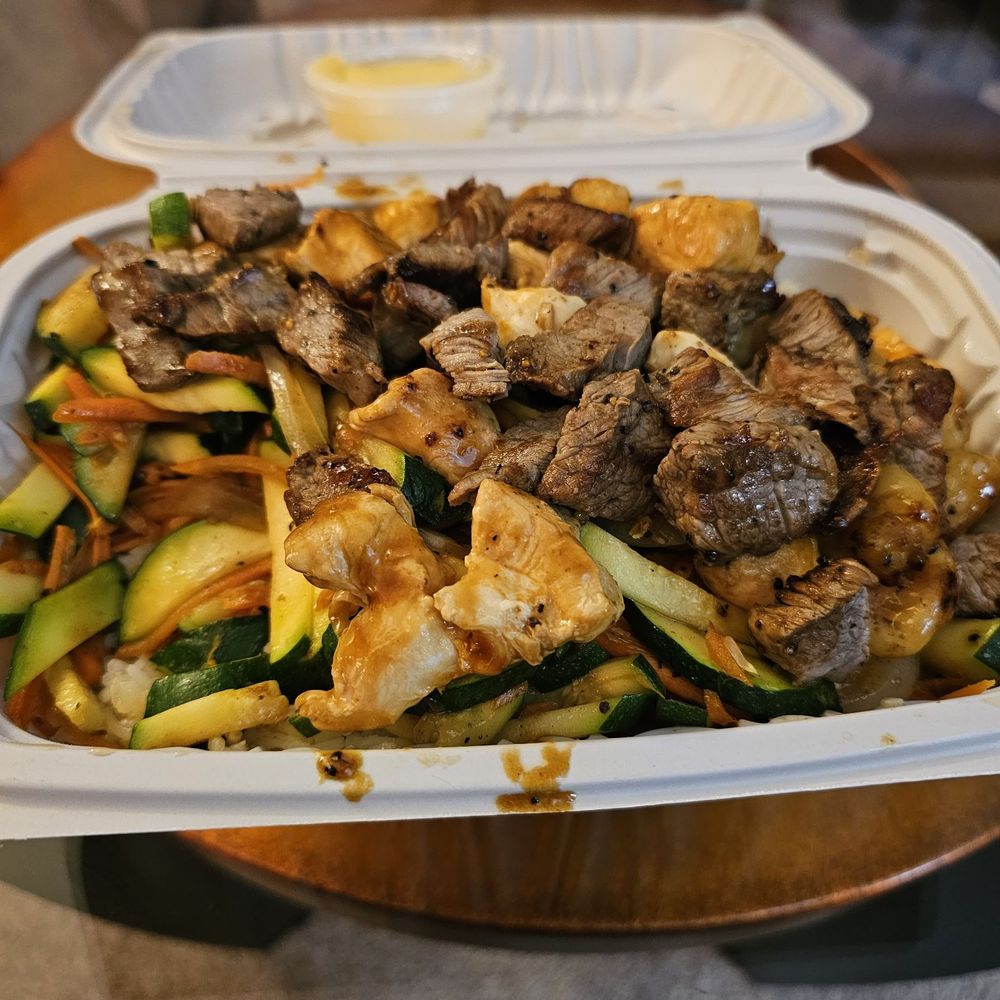 Hibachi Time - a meal in a styrofoam container - Food Trucks Near Me Hibachi Time - a meal in a styrofoam container - Food Trucks Near Me