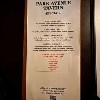 Park Avenue Tavern - American Near Me - New York, New York