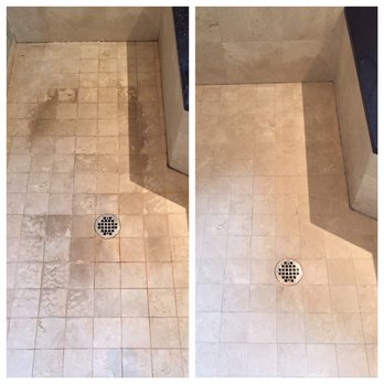 Marblelife - Dirty soap scum travertine shower floor restoration!! - Refinishing Services Near Me - Auburn, Washington