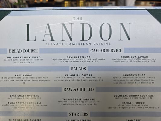 Menu photo 4 The Landon Tampa, FL