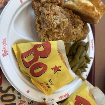 Bojangles' Famous Chicken 'n Biscuits - 2pc Leg & Thigh with green beans and tots - Fast Food Near Me - Shelbyville, Tennessee Bojangles' Famous Chicken 'n Biscuits - 2pc Leg & Thigh with green beans and tots - Fast Food Near Me - Shelbyville, Tennessee