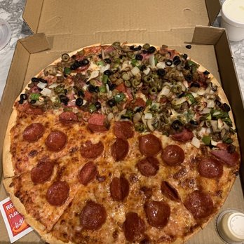 Luigi's Pizza - Half pepperoni/half supreme thin crust - Pizza Near Me - Oklahoma City, Oklahoma Luigi's Pizza - Half pepperoni/half supreme thin crust - Pizza Near Me - Oklahoma City, Oklahoma