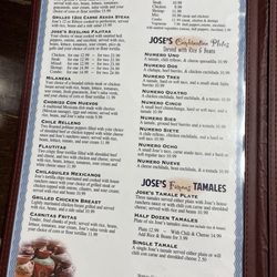 Jose's Tamales - MENU