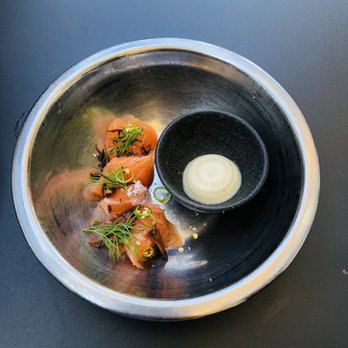 Uchi Austin - Salmon w/ miso - Sushi Bars Near Me - Austin, Texas Uchi Austin - Salmon w/ miso - Sushi Bars Near Me - Austin, Texas