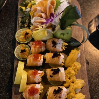 FUJIYA - Uni (Sea Urchin) Sushi, Salmon Belly Sashimi, Miso Glazed Salmon Truffle Plate - Japanese Near Me - Burbank, California FUJIYA - Uni (Sea Urchin) Sushi, Salmon Belly Sashimi, Miso Glazed Salmon Truffle Plate - Japanese Near Me - Burbank, California