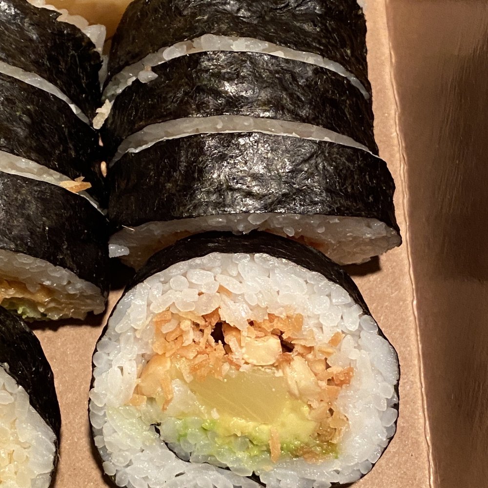 Geisha - The Temple Monkey Roll - LOVED this one!! Nice combo of coconut, avocado, pineapple, and cashews! Needs more coconut next time though - Japanese Near Me - Capitola, California