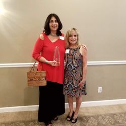 Beach Daisy - Angie and I receiving our award for new business of the year Sanibel Island!
