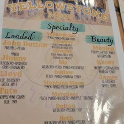 Black Bear Nutrition - One of the menus 4/2/24