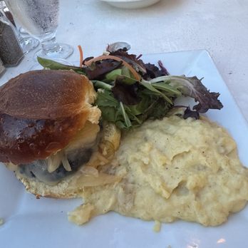 Island Mermaid - Cheese burger, mash potatoes and salad. - New American Near Me - Ocean Beach, New York Island Mermaid - Cheese burger, mash potatoes and salad. - New American Near Me - Ocean Beach, New York