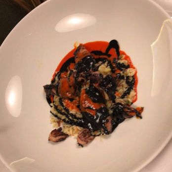 Asgaya - Grilled cuttlefish with false rice (pasta) - Spanish Near Me - Madrid, M Asgaya - Grilled cuttlefish with false rice (pasta) - Spanish Near Me - Madrid, M
