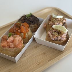 Fresh salmon, spicy tuna, grilled bulgogi, lemon pepper salmon