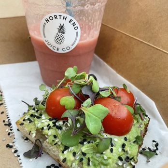 North End Juice - Basic Smoothie and 1/2 of the Avocado Toast (I couldn't resist and had to eat) - Juice Bars & Smoothies Near Me - Richmond, Virginia North End Juice - Basic Smoothie and 1/2 of the Avocado Toast (I couldn't resist and had to eat) - Juice Bars & Smoothies Near Me - Richmond, Virginia
