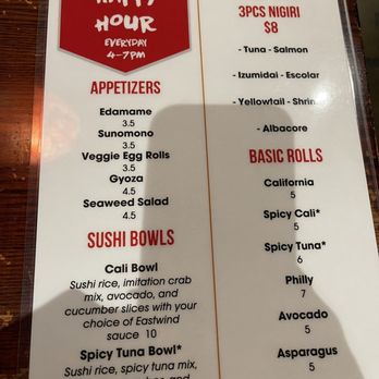 Eastwind Sushi & Grill - HH menu - Japanese Near Me - Glendale, Arizona