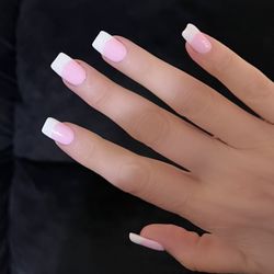 Pink Nails - My new set of pink and white nails