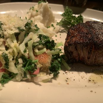 Houston's Restaurant - Tender filet with warm tender greens and mashed potatoes - Steakhouses Near Me - Pasadena, California