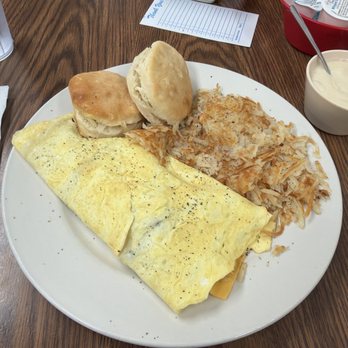 Clenney's Grill - All The Meats Omelette, Hash Browns & Biscuits/Gravy - American Near Me - Milan, Tennessee Clenney's Grill - All The Meats Omelette, Hash Browns & Biscuits/Gravy - American Near Me - Milan, Tennessee