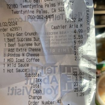 Taco Bell - Items - Fast Food Near Me - Twentynine Palms, California