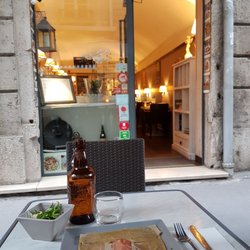 Crêperie des Gônes - View from the patio with a savory crepe
