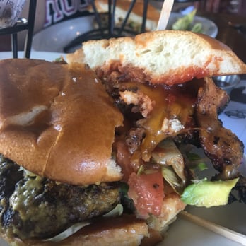 Slanted Tree Kitchen & Taproom - The wife and I split the Thai Burger and Bacon Burger. - Burgers Near Me - Fairfield, California Slanted Tree Kitchen & Taproom - The wife and I split the Thai Burger and Bacon Burger. - Burgers Near Me - Fairfield, California