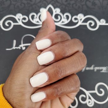 Best Nails Salon - White  SnS dipping powder on my natural nails - Nail Salons Near Me - Queen Creek, Arizona