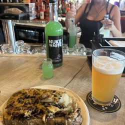 Horse & Cow Pub & Grill - Philly Cheesesteak Potato.  Crowd Control IPA.  Nuke Waste Vodka.
