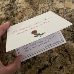 JP Augustin Law Firm - She sent me a thank you note! What a nice touch