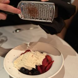 Coach Grill - Berries & Cream with whipped cream and chocolate shavings YUM