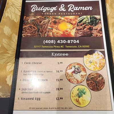 Menu photo 2 Bulgogi and Ramen Temecula, CA