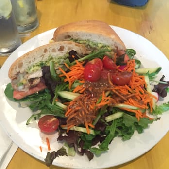 The Bongo Room - Chicken & Avocado Sandwich with mixed greens - New American Near Me - Chicago, Illinois The Bongo Room - Chicken & Avocado Sandwich with mixed greens - New American Near Me - Chicago, Illinois