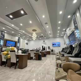 Nail stations and pedicure area