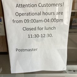 U.S. Postal Service - Hughes - Service hours