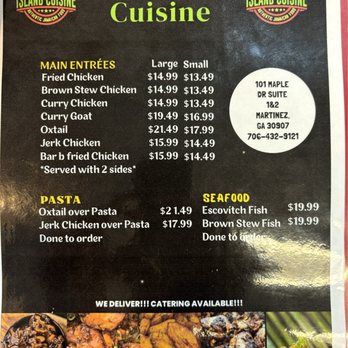876 Island Cuisine - Menu - Caribbean Near Me - Martinez, Georgia