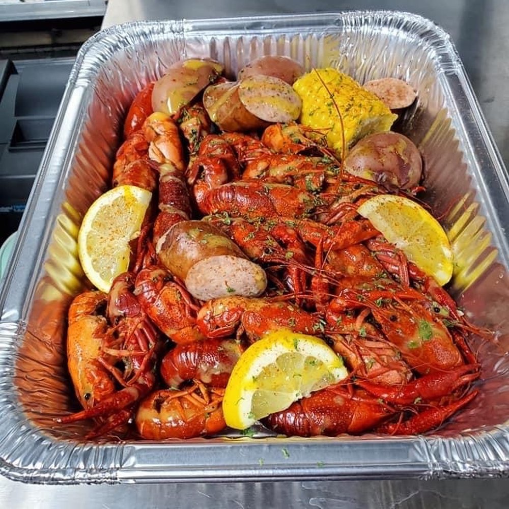 Jai's Crawfish & Snowballs - a container of cooked crawfish and potatoes - Food Trucks Near Me - Long Beach, Mississippi Jai's Crawfish & Snowballs - a container of cooked crawfish and potatoes - Food Trucks Near Me - Long Beach, Mississippi