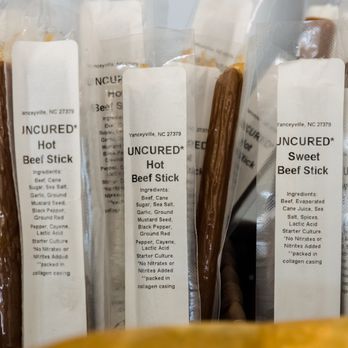Baldwin Beef - a row of packaged beef sticks - Meat Shops Near Me - Yanceyville, North Carolina