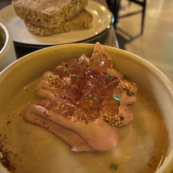 Cellar Hand - Chicken liver mousse (comes with bread in background) - Mediterranean Near Me - San Diego, California